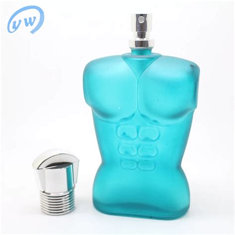 cologne with man shaped bottle.